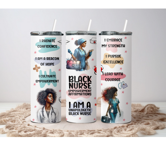 Afro Nurse Tumbler